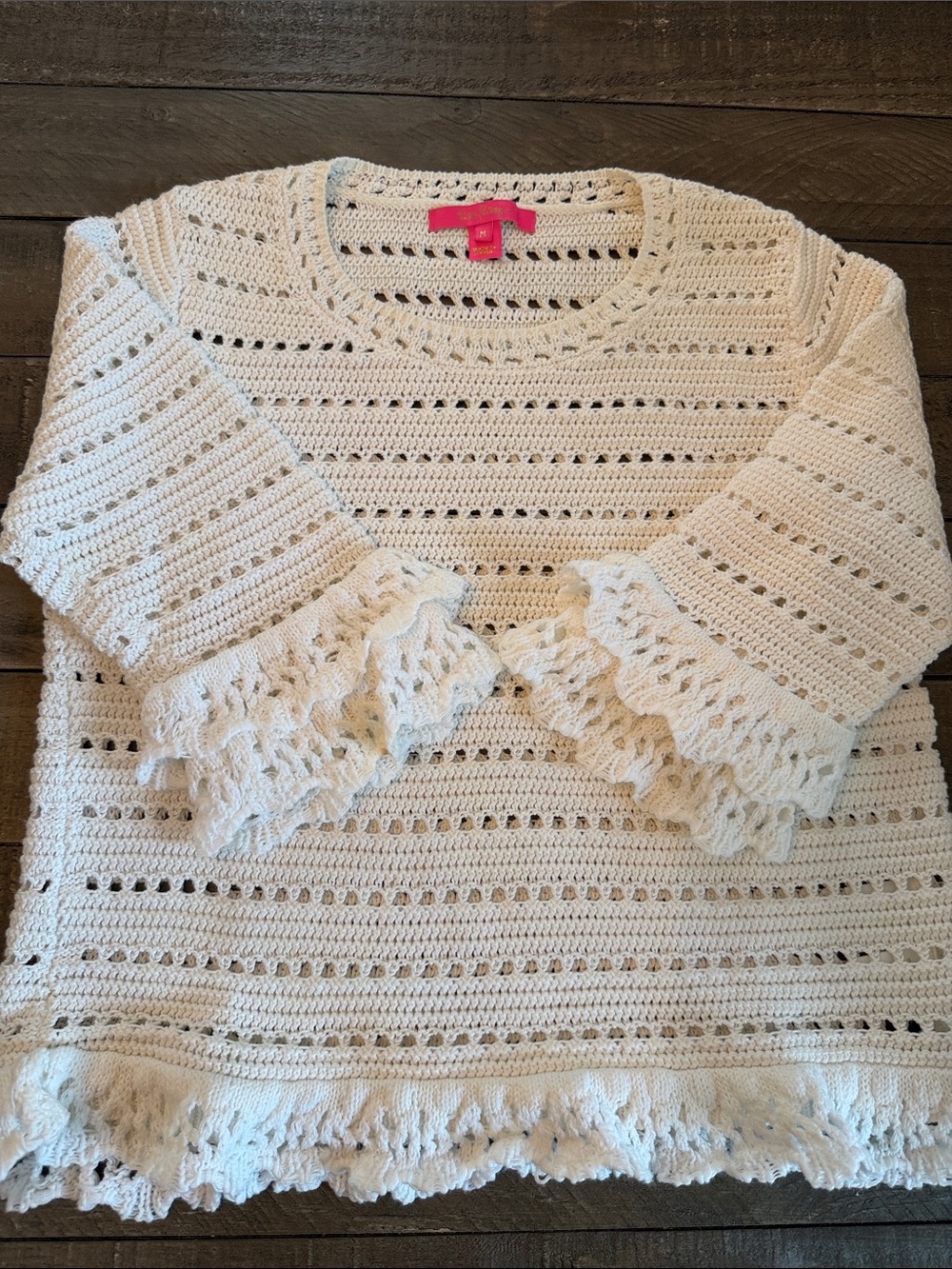 Lilly Pulitzer Irina Resort White Crochet Sweater